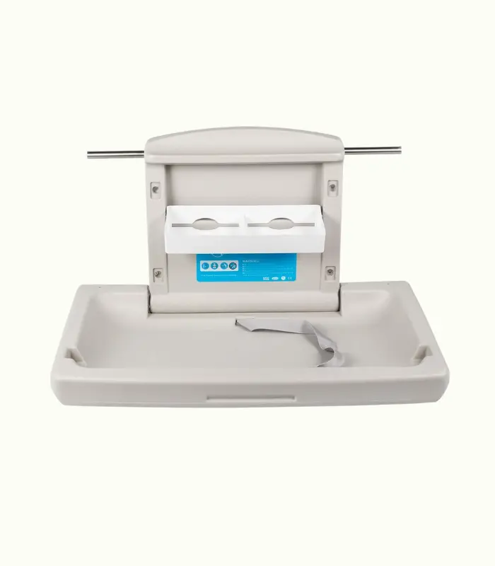 Cambiador Bebe Pared Cambiador Bebe Plegable Pared 33,5x22,4x18,5" Cambiadores de Pared Cambiador de Pañales de Pared Horizontal Gris