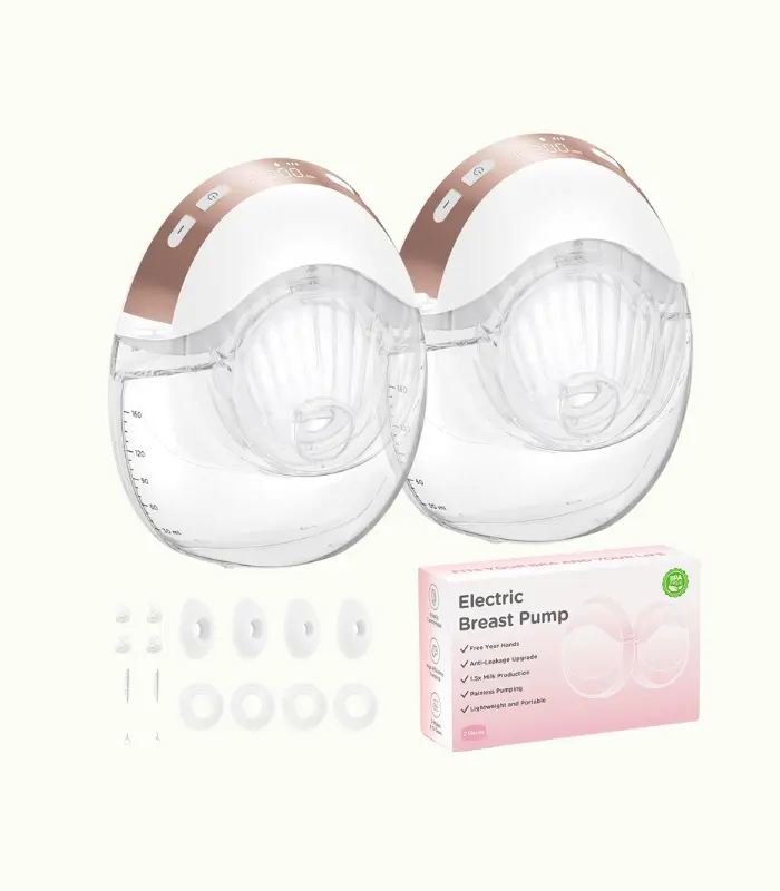 Sacaleches Electrico Manos Libres - 205g Ultraligero Antifugas Extractor de Leche Materna Portátil Inalámbrico, 3 Modos/12 Niveles para Lactancia