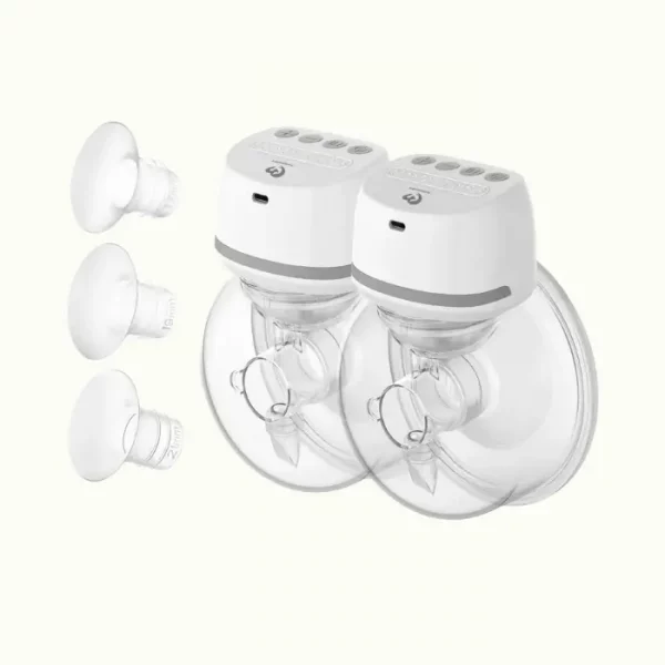 Sacaleches Eléctrico Manos Libres Portátil Doble Bellababy, Bajo Ruido, 4 Modos y 6 Niveles de Succión, Extractor de Leche Viene con Bridas de 24 mm