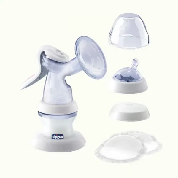 Chicco Extractor de Leche Manual Cómodo y Fácil de Usar con Forma Ergonómica, Tetina Inclinada y Tapa Hermética, Convertible en Biberón
