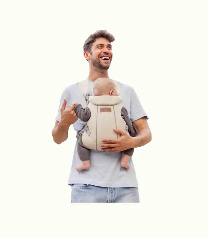 Jané Dual, Mochila Portabebé Ergonómica,desde Nacimiento hasta 15 kg, 3 Posiciones, Transpirable y Acolchado, Beige