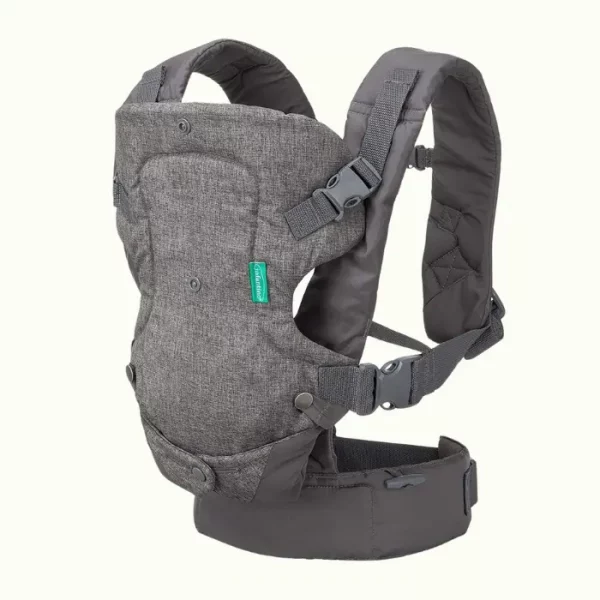 Infantino - Mochila portabebés Flip Advanced 4 in 1 con babero - Ergonómica - Convertible - Cara hacia dentro y hacia fuera - Delantera y trasera