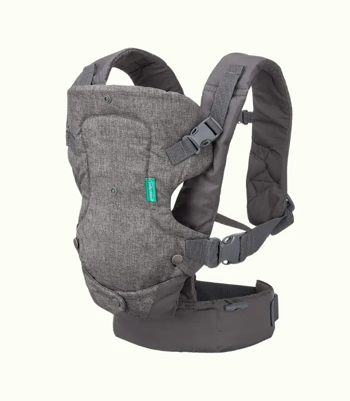 Infantino - Mochila portabebés Flip Advanced 4 in 1 con babero - Ergonómica - Convertible - Cara hacia dentro y hacia fuera - Delantera y trasera