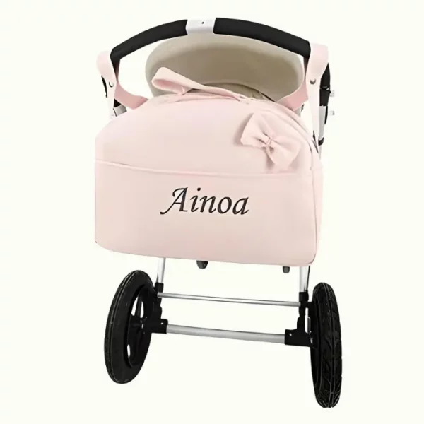 Bolso Carrito Bebe Pañalera Organizador Bolso Maternidad Polipiel Personalizado con Nombre Bordado Bolso Bandolera con Asa Colgar al Hombro
