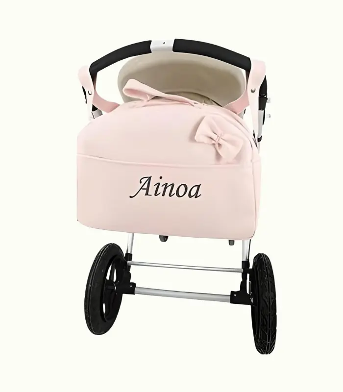 Bolso Carrito Bebe Pañalera Organizador Bolso Maternidad Polipiel Personalizado con Nombre Bordado Bolso Bandolera con Asa Colgar al Hombro