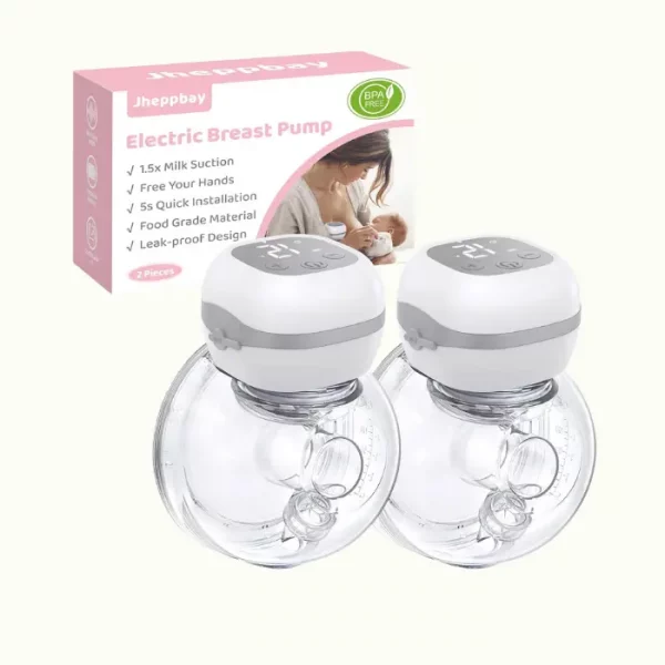 Sacaleches Electricos Manos Libres - Jheppbay Ligero Extractor de Leche Materna Portátil, Pantalla LCD, Sin BPA, Función de memoria