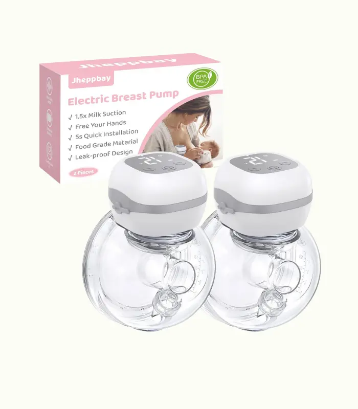 Sacaleches Electricos Manos Libres - Jheppbay Ligero Extractor de Leche Materna Portátil, Pantalla LCD, Sin BPA, Función de memoria