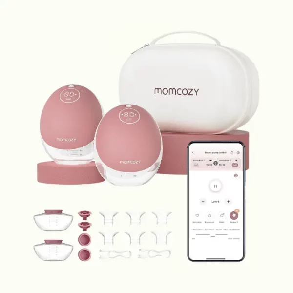 Momcozy Sacaleches Manos Libres Mobile Flow | M9 Mejorado, Eléctrico y Controlado por App, Múltiples Modos & 15 Niveles, Sacaleches Portátil
