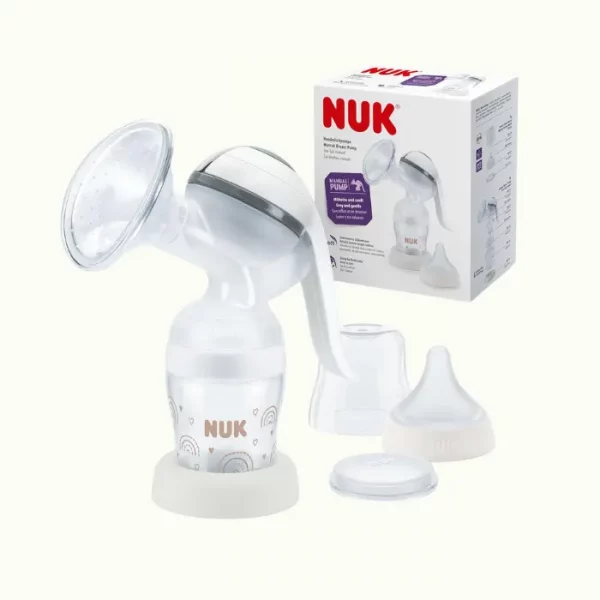 Sacaleches manual NUK | Almohadilla de silicona suave | Palanca ergonómica | Con biberón Perfect Match | 150ml